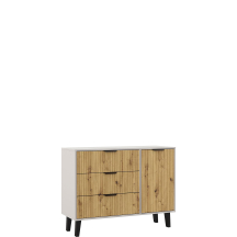 Komoda jednodrzwiowa z szufladami BORG DUO Kaszmir / Dąb Artisan BORG DUO Podstawowe