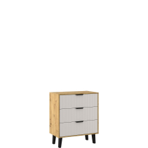 Komoda z 3 szufladami BORG DUO Dąb Artisan / Kaszmir BORG DUO Podstawowe