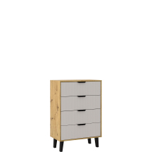 Komoda z 4 szufladami BORG DUO Dąb Artisan / Kaszmir BORG DUO Podstawowe