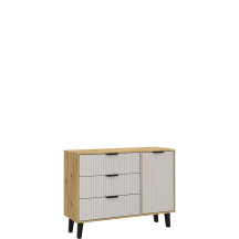 Komoda jednodrzwiowa z szufladami BORG DUO Dąb Artisan / Kaszmir BORG DUO Podstawowe