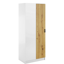 Szafa narożna jednodrzwiowa KAMI Biały Mat / Dąb Artisan KAMI Podstawowe