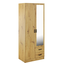 Szafa z lustrem dwudrzwiowa z szufladami KAMI Dąb Artisan KAMI Podstawowe