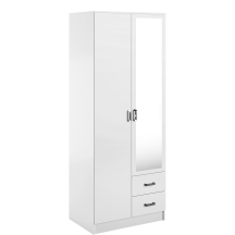 Szafa z lustrem dwudrzwiowa z szufladami KAMI Biały Mat KAMI Podstawowe