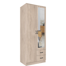 Szafa z lustrem dwudrzwiowa z szufladami KAMI Dąb Sonoma KAMI Podstawowe