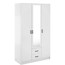 Szafa z lustrem trzydrzwiowa z szufladami KAMI Biały Mat KAMI Podstawowe