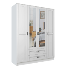 Szafa z lustrem 4-drzwiowa z szufladami KAMI RAMA Biały Mat KAMI Podstawowe