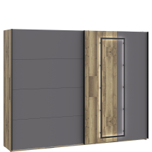 Szafa przesuwna 270 cm z oświetleniem SRBS12412B-C777 SIRIUS BLACK Podstawowe