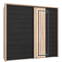 Szafa przesuwna 230 cm z oświetleniem SRCSET02B-C867 Śliwa Comano / Dąb Czarny SIRIUS CROWN Podstawowe