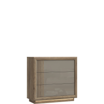 Komoda z oświetleniem 3 szuflady SVNK211B-T15 Beż Połysk SAVONA Podstawowe