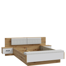 Łóżko 160 x 200 z oświetleniem i szafkami nocnymi RDNL1611B-M773 ANUKSAN Podstawowe