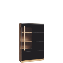 Kredens 90 cm z oświetleniem Prawa ATNV511RB-M983 Dąb Riviera / Czarny Połysk ATTENTION Podstawowe