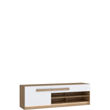 Szafka RTV Lewa 160 cm z oświetleniem ATNT122LB-M743 Dąb Riviera / Biały Połysk ATTENTION Podstawowe