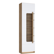 Witryna wąska z oświetleniem 60 cm Lewa ATNV711LB-M743 Dąb Riviera / Biały Połysk ATTENTION Podstawowe