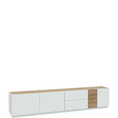 Szafka RTV z szufladami 240 cm LWST141-M829 Secret Grey / Dąb Valencia LEWISVILLE Podstawowe