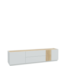 Szafka RTV z szufladami 200 cm LWST131-M742 Dąb Mauvella / Secret Grey LEWISVILLE Podstawowe