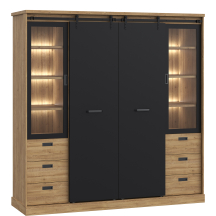 Szafa z drzwiami przesuwnymi i przeszkleniami KZMS9411B-M328 KASZIMIRO Podstawowe