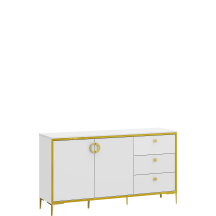 Komoda w stylu glamour G2NK231-M752 Lewa Biały Połysk GOLDEN 2 Podstawowe