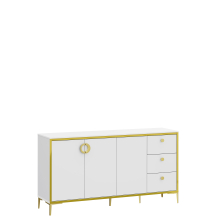 Komoda 165 cm w stylu glamour Lewa G2NK241-M752 Biały Połysk GOLDEN 2 Podstawowe