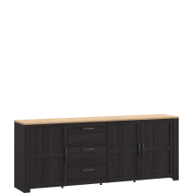 Komoda 220 cm Prawa BHLK241R-M954 Dąb Riviera / Dąb Cabezone CHISBURY Podstawowe