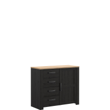 Komoda z drzwiami i szufladami BHLK222-M954 Dąb Riviera / Dąb Cabezone CHISBURY Podstawowe