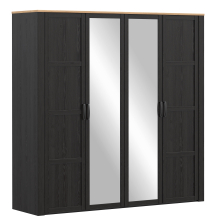 Szafa z lustrem 4-drzwiowa BHLS941-M954 Dąb Riviera / Dąb Cabezone CHISBURY Podstawowe