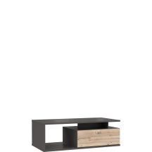 Ława prostokątna z półką i szufladami COMT501-C175 Uni Wolfram Szary / Deska Dębowa COMO Podstawowe