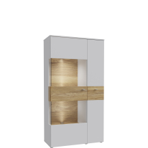 Witryna Lewa 90 cm z oświetleniem COMV623LB-M742 Secret Grey / Dąb Mauv COMO Podstawowe