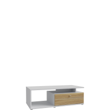 Ława prostokątna z półką i szufladami COMT501-M742 Secret Grey / Dąb Mauvella COMO Podstawowe