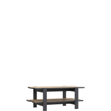 Ława prostokątna z półką 110x60 cm CFTT5116-M329 Dąb Artisan / Uni Wolfram Szary COFFEE TABLES Podstawowe
