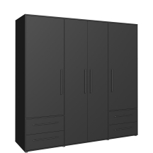 Szafa ubraniowa 4-drzwiowa MKSS841-Z13 Czarny Mat JUPITER Podstawowe