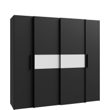 Szafa z drzwiami przesuwnymi i uchylnymi KLTS62321-Q217 Czarny / Biały NARAGO Podstawowe