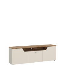 Szafka RTV 160 cm 2 wnęki CTUF01 Kaszmir / Dąb Coast Evoke CUT OUT Podstawowe