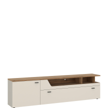 Szafka RTV duża 210 cm CTUF03 Kaszmir / Dąb Coast Evoke CUT OUT Podstawowe