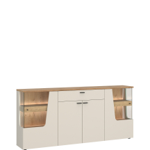 Komoda 190 cm z oświetleniem CTUK02 Kaszmir / Dąb Coast Evoke CUT OUT Podstawowe