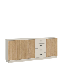 Komoda 4 szuflady 3 drzwi LUSK103 Kaszmir / Dąb Cremona MOSANO Podstawowe