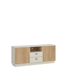 Szafka RTV 150 cm LUSF101 Kaszmir / Dąb Cremona MOSANO Podstawowe