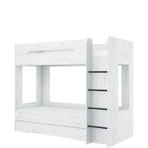 Łóżko piętrowe podwójne 80 x 200 cm BLANC Prawe Craft Biały Podstawowe