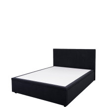 Łóżko tapicerowane 160 x 200 z pojemnikiem tkanina Mono Czarna BELLANO Podstawowe