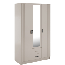 Szafa z lustrem trzydrzwiowa z ryflowanym frontem KAMI Kaszmir Mat KAMI Podstawowe