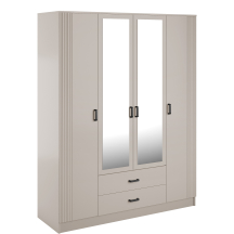 Szafa z lustrem 4-drzwiowa z ryflowanym frontem KAMI Kaszmir Mat KAMI Podstawowe