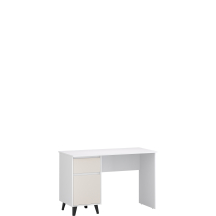 Biurko 120 cm z szufladą i drzwiami BORG Biały Mat / Kaszmir Mat BORG Podstawowe