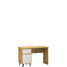 Biurko 120 cm z szufladą i drzwiami BORG Dąb Artisan / Kaszmir Mat BORG Podstawowe