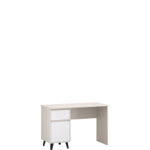 Biurko 120 cm z szufladą i drzwiami BORG Dąb Kaszmir Mat / Biały Mat BORG Podstawowe