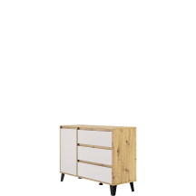 Komoda jednodrzwiowa z 3 szufladami BORG Dąb Artisan / Kaszmir Mat BORG Podstawowe