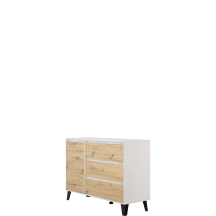 Komoda jednodrzwiowa z 3 szufladami BORG Dąb Kaszmir Mat / Dąb Artisan BORG Podstawowe