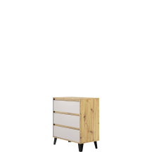 Komoda z 3 szufladami BORG Dąb Artisan / Kaszmir Mat BORG Podstawowe