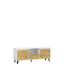 Szafka RTV 2D1S pod telewizor BORG Biały Mat / Dąb Artisan BORG Podstawowe