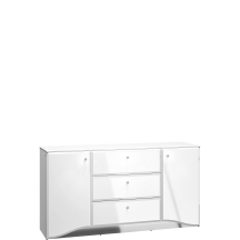 Elegancka komoda glamour 160 cm Biały Połysk GLAMOUR Podstawowe