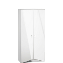 Szafa na ubrania dwudrzwiowa w stylu glamour Biały Połysk GLAMOUR Podstawowe