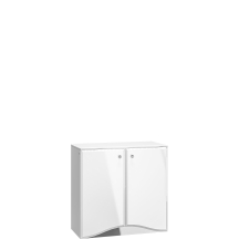 Komoda dwudrzwiowa w stylu glamour Biały Połysk GLAMOUR Podstawowe